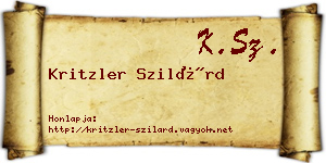 Kritzler Szilárd névjegykártya